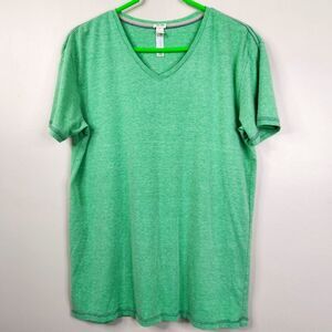 Diesel Green Spacedyed Short Sleeve V-Neck Lightweight Tee X-Large